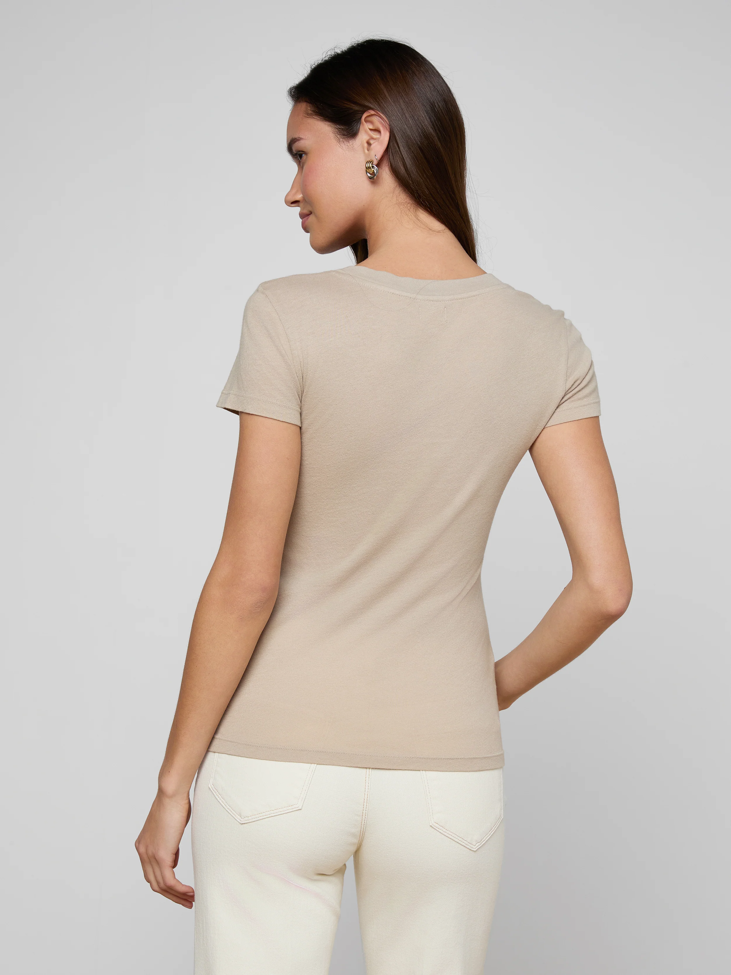 Becca Cotton V-Neck Tee - Image 5