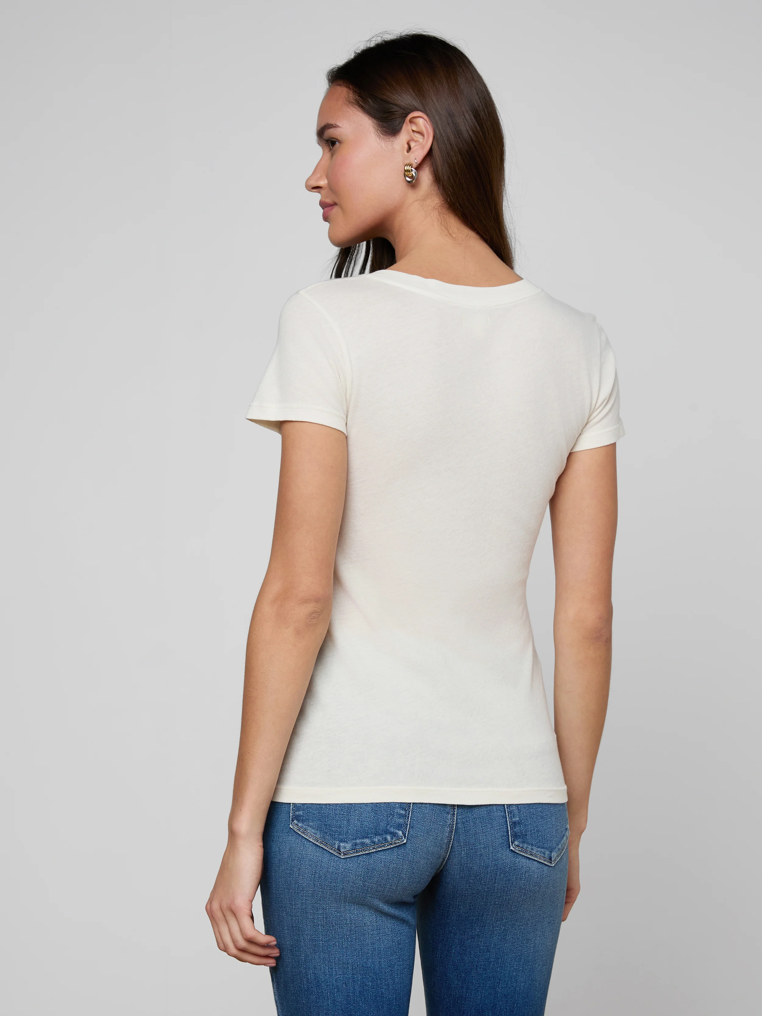 Becca Cotton V-Neck Tee - Image 5