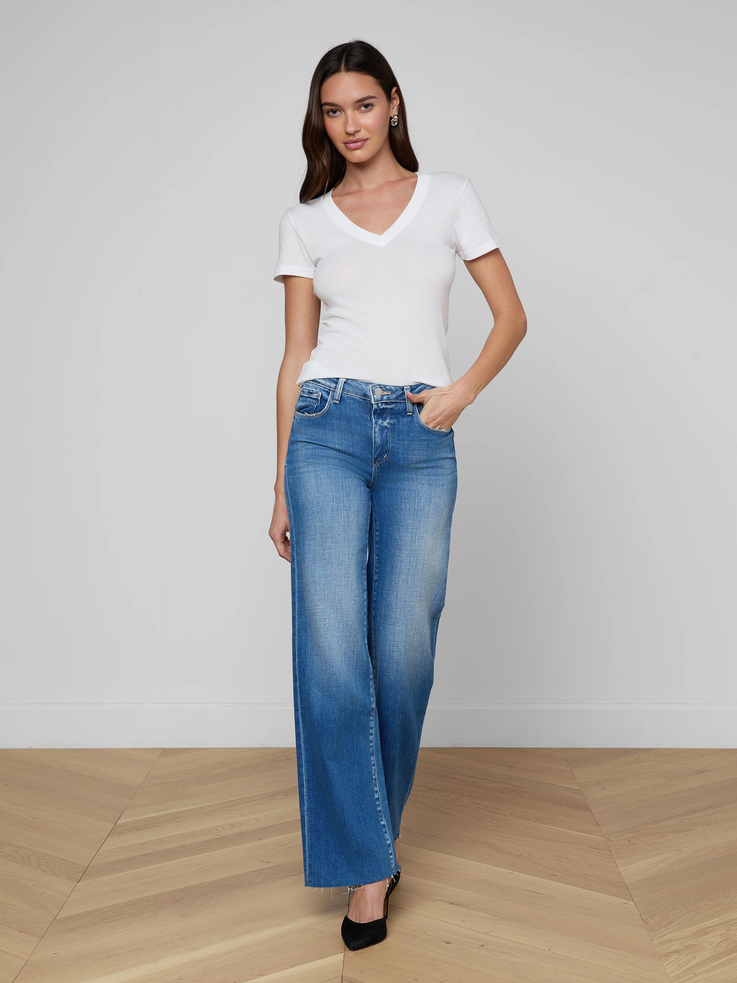 Becca Cotton V-Neck Tee - Image 4