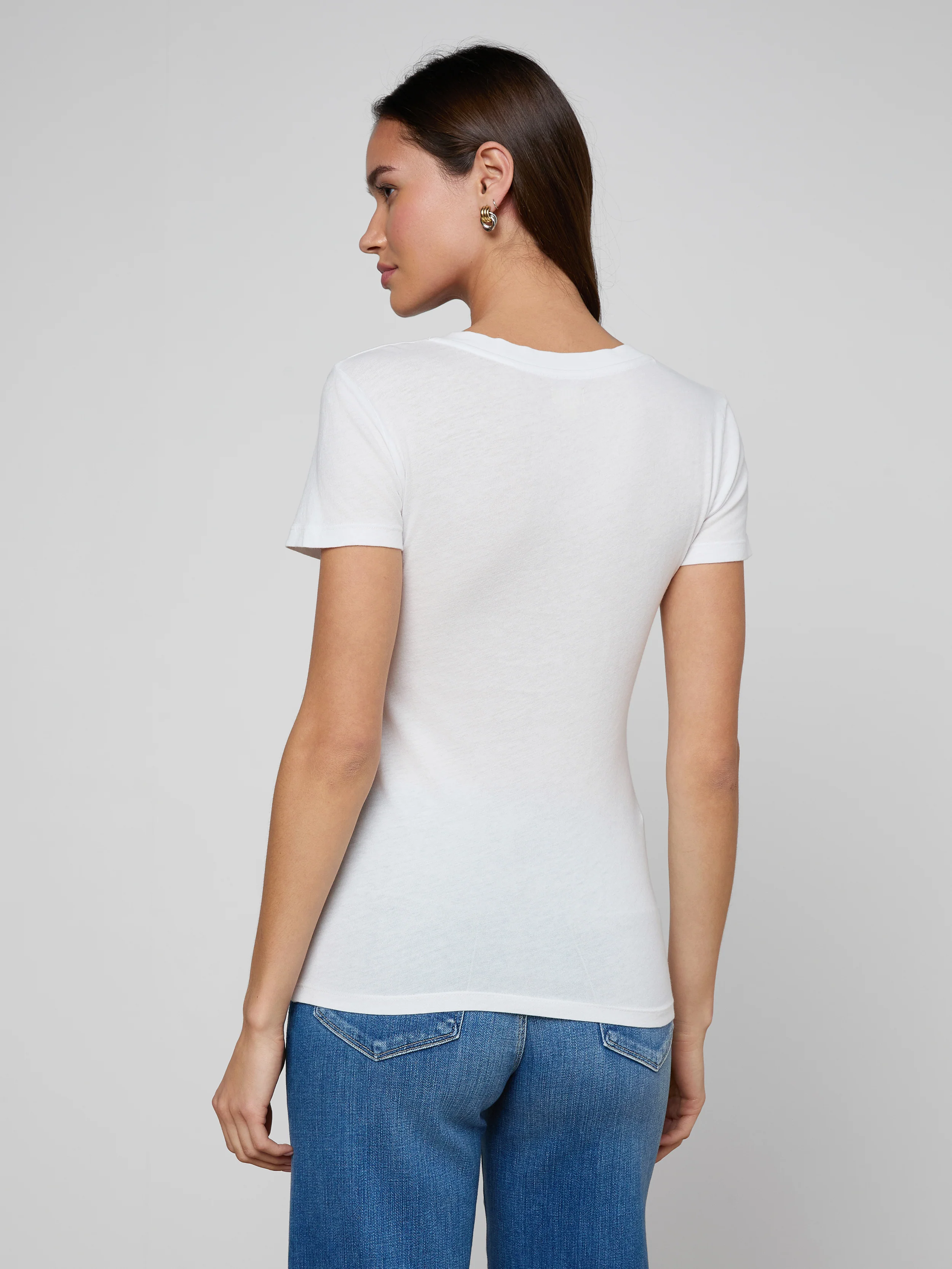 Becca Cotton V-Neck Tee - Image 5